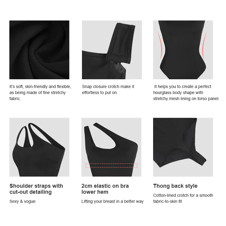 Cross Chest Bodysuit (Thong) Double Waist Support