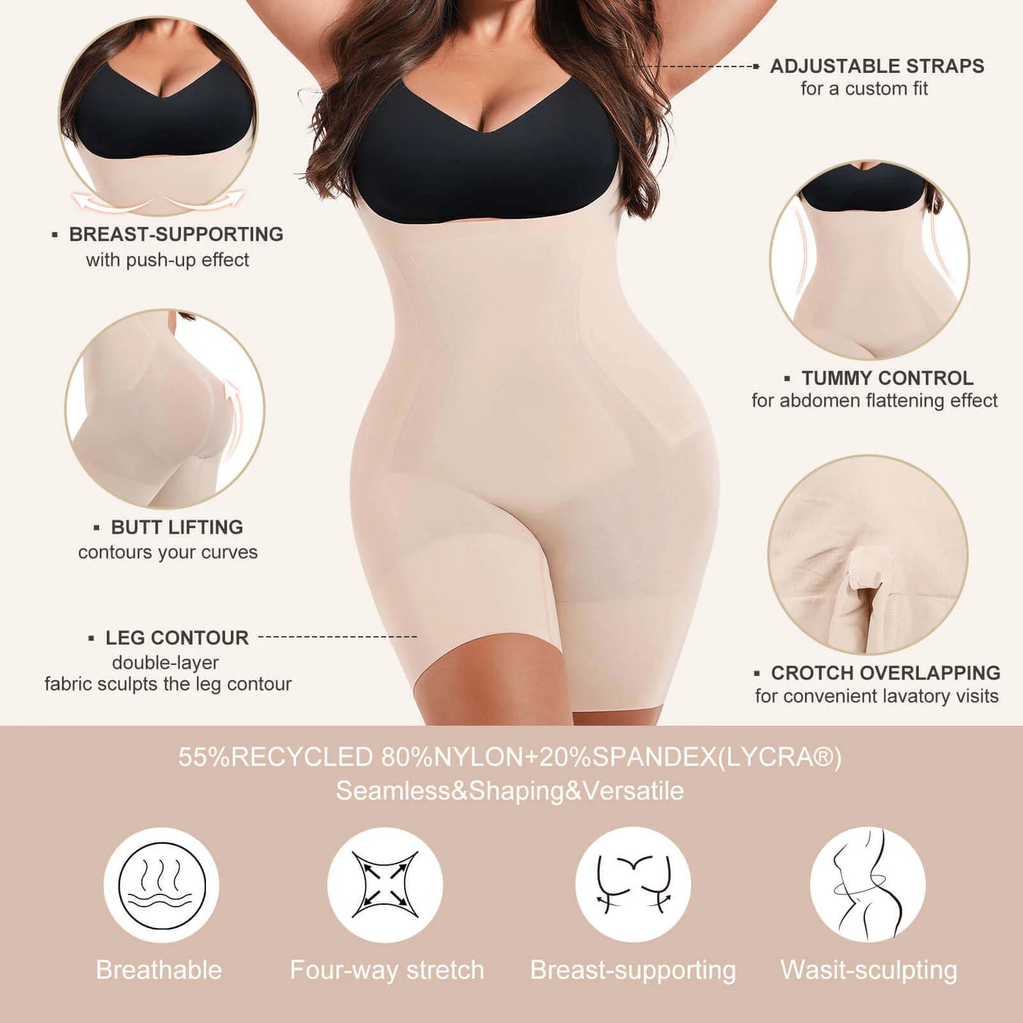 Seamless Open-Bust Body Shaper LYCRA®