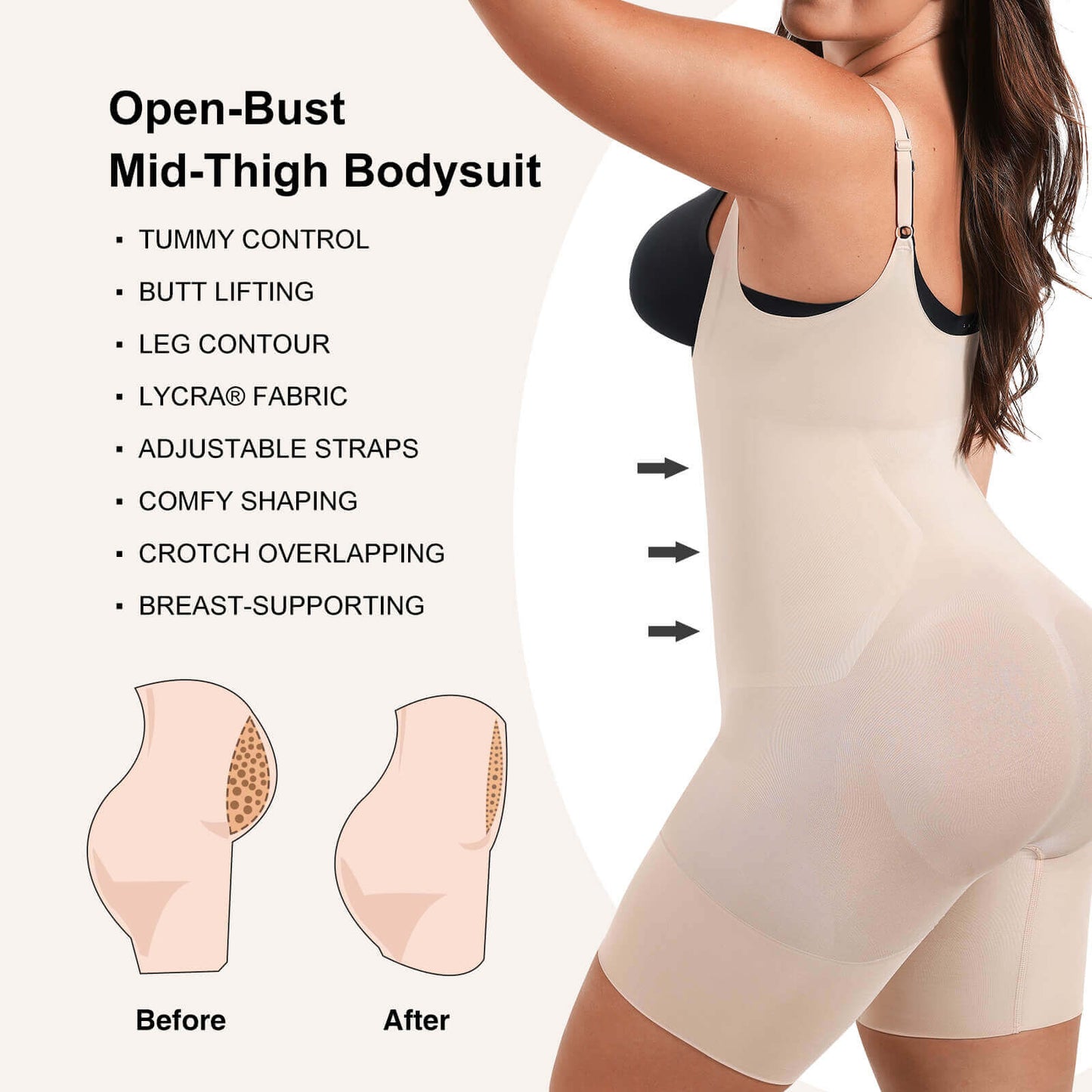 Seamless Open-Bust Body Shaper LYCRA®