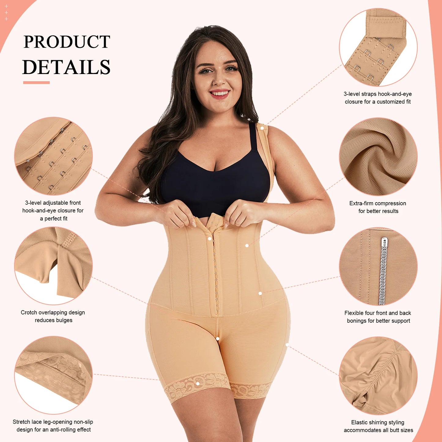 Steel Bone Bodysuit with Tummy Control and Butt Lifting Technology
