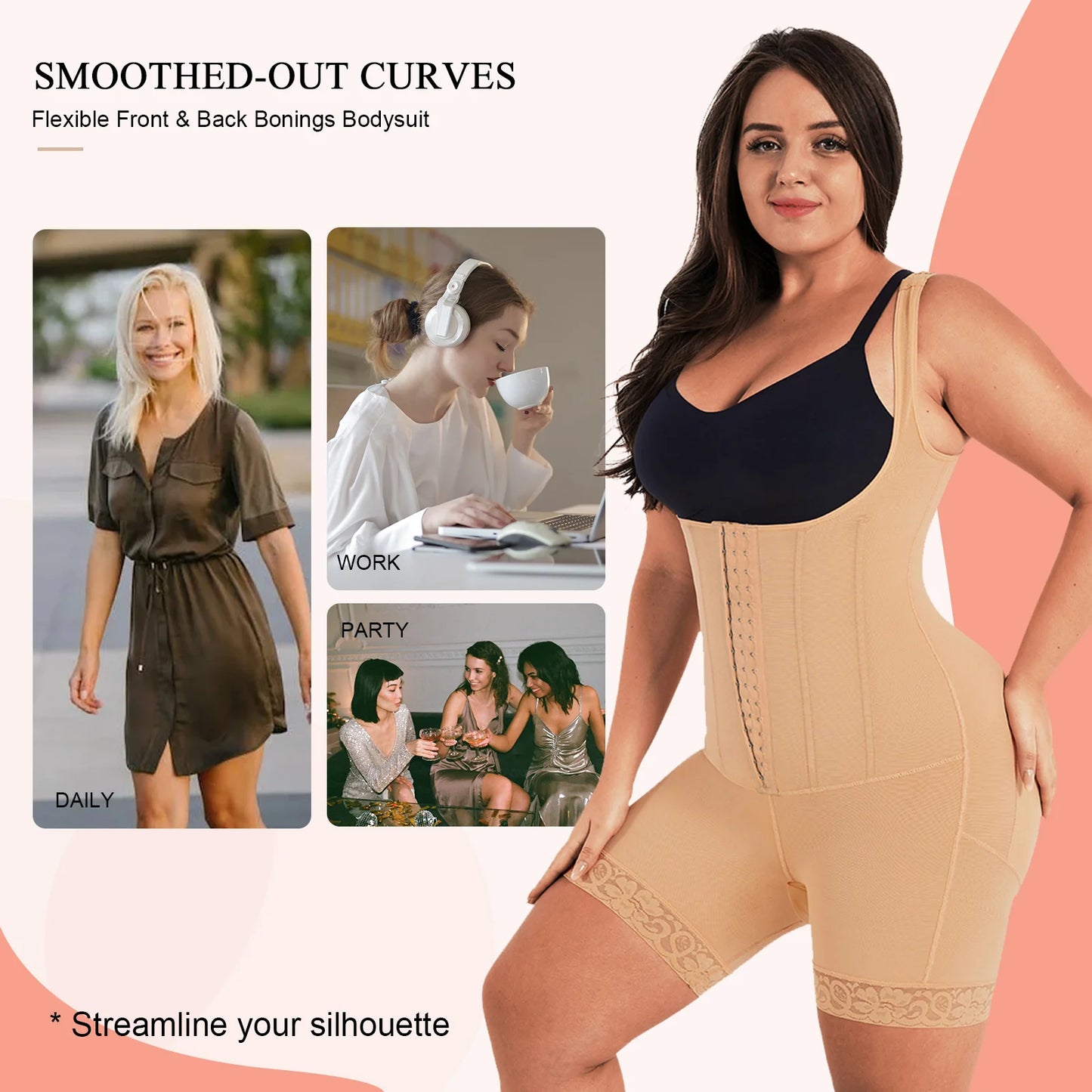 Steel Bone Bodysuit with Tummy Control and Butt Lifting Technology