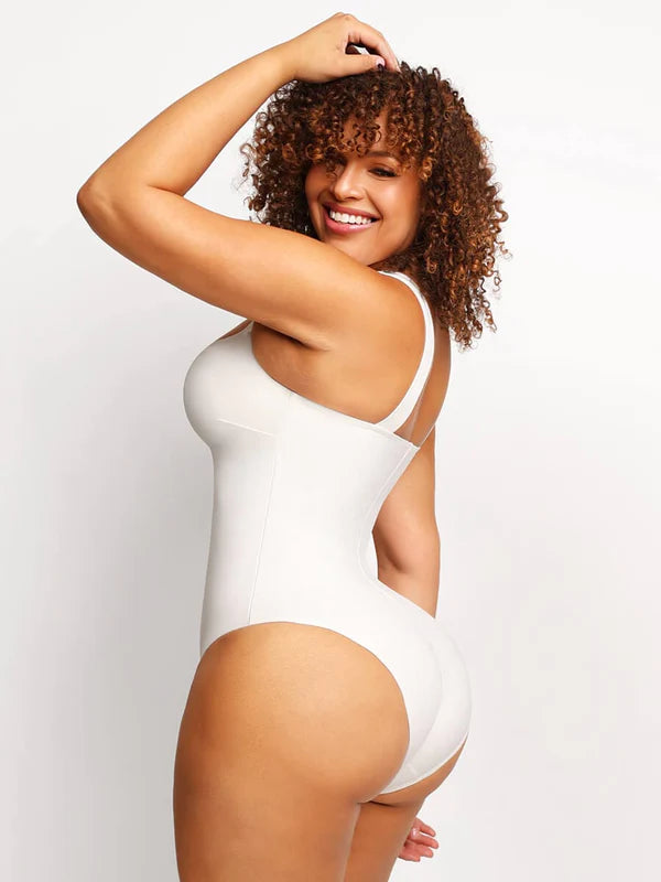 Square Collar Bodysuit Shaper with Tummy Support
