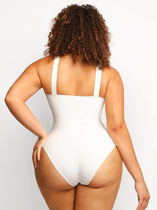 Square Collar Bodysuit Shaper with Tummy Support