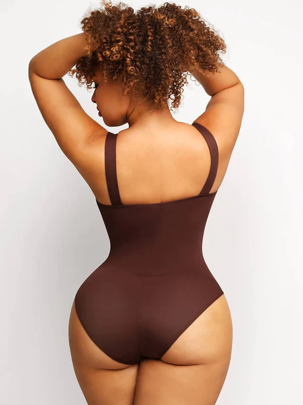 Square Collar Bodysuit Shaper with Tummy Support