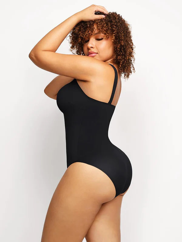 Square Collar Bodysuit Shaper with Tummy Support