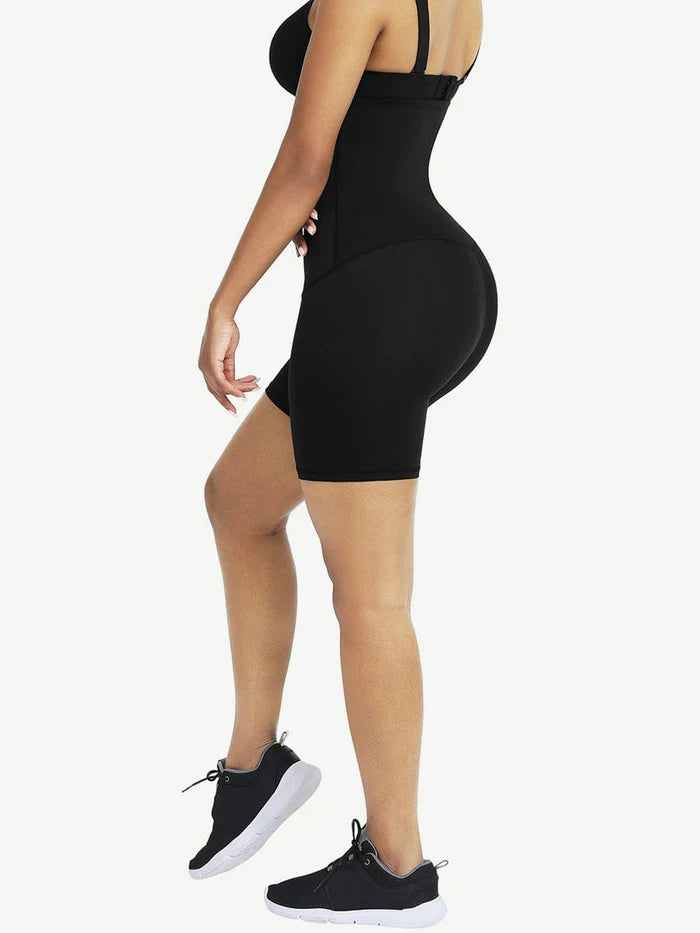 Waist Trainer Shorts with Three Row Hook and Eye Double Layer Fabric