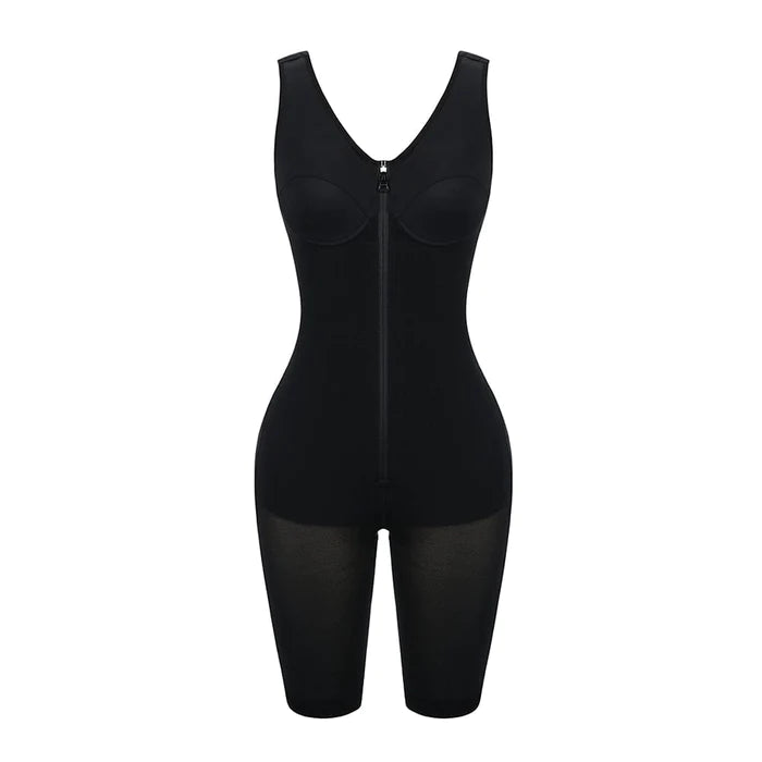 Triple Layer Reinforced Body Shaper; Mid Thigh; Zipper and Hook and Eye