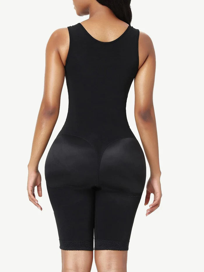 Triple Layer Reinforced Body Shaper; Mid Thigh; Zipper and Hook and Eye