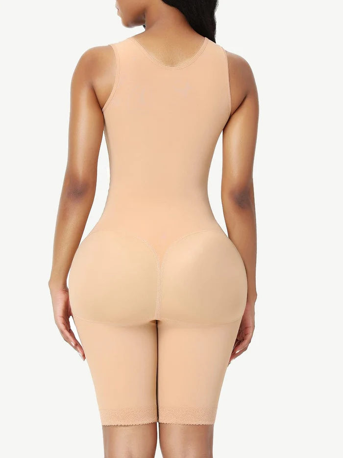 Triple Layer Reinforced Body Shaper; Mid Thigh; Zipper and Hook and Eye