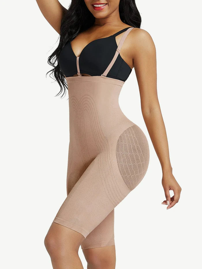 Seamless Body Shaper with Mesh Booty Design 3 Adjustable/Removable Straps Lycra Materials