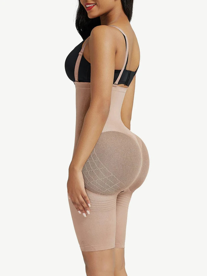Seamless Body Shaper with Mesh Booty Design 3 Adjustable/Removable Straps Lycra Materials