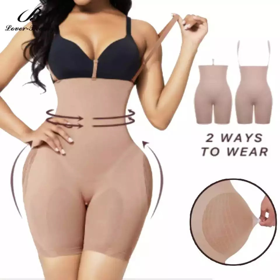 Seamless Body Shaper with Mesh Booty Design 3 Adjustable/Removable Straps Lycra Materials