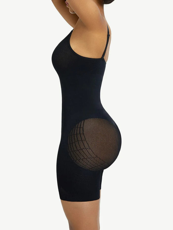 Seamless Breathable Body Shaper with Mesh Booty and Tummy Control Technology