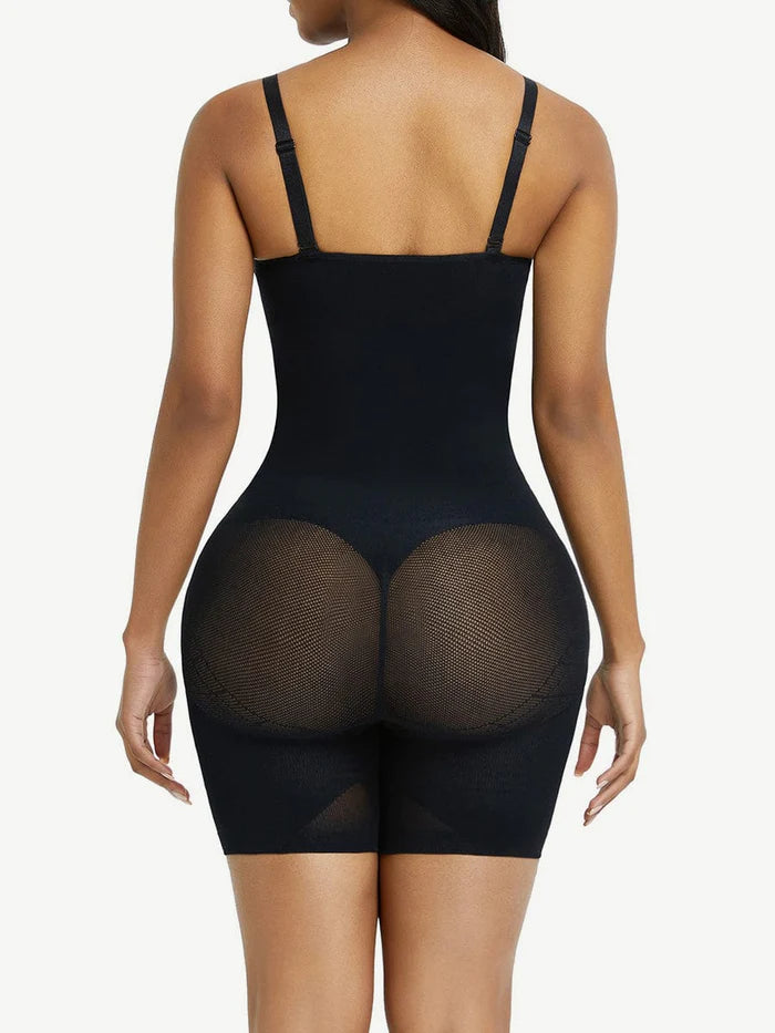 Seamless Breathable Body Shaper with Mesh Booty and Tummy Control Technology