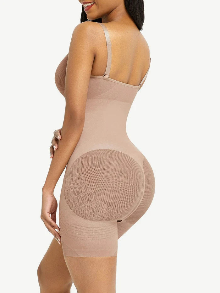 Seamless Breathable Body Shaper with Mesh Booty and Tummy Control Technology