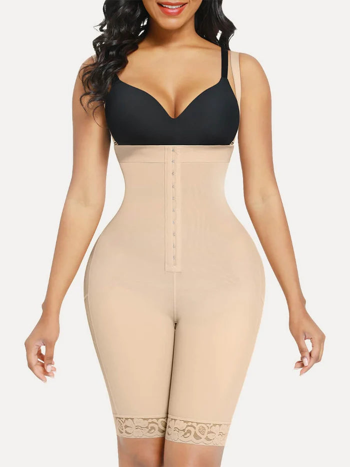 Knee Length Body shaper with Adjustable Straps