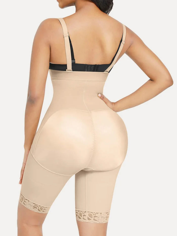 Knee Length Body shaper with Adjustable Straps