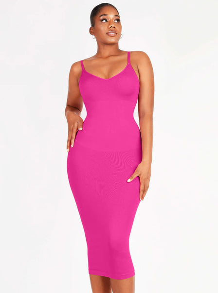 Seamless; Long Cami Dress w/ Built in Faja like compression For Tummy and Booty Support