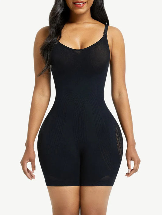 Seamless Breathable Body Shaper with Mesh Booty and Tummy Control Technology