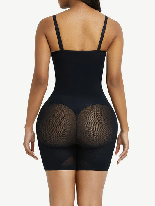 Seamless Breathable Body Shaper with Mesh Booty and Tummy Control Technology